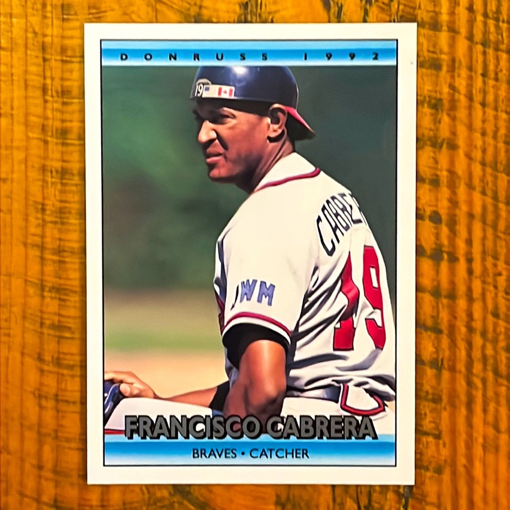 RARE MINT 1992 Donruss Francisco Cabrera w/ Braves #482 ERROR No Dot After INC